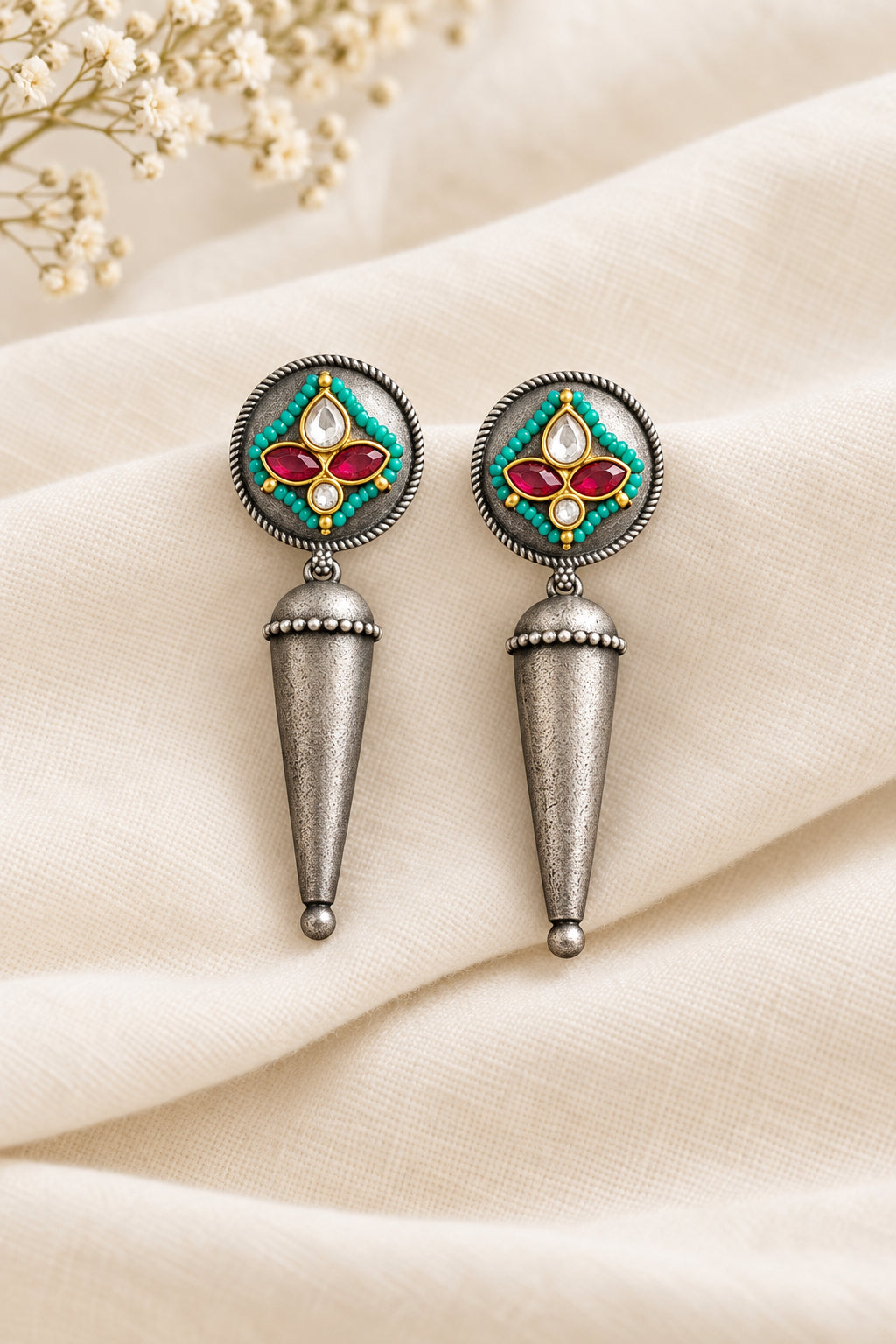 Sword Pachi Kundan Earrings