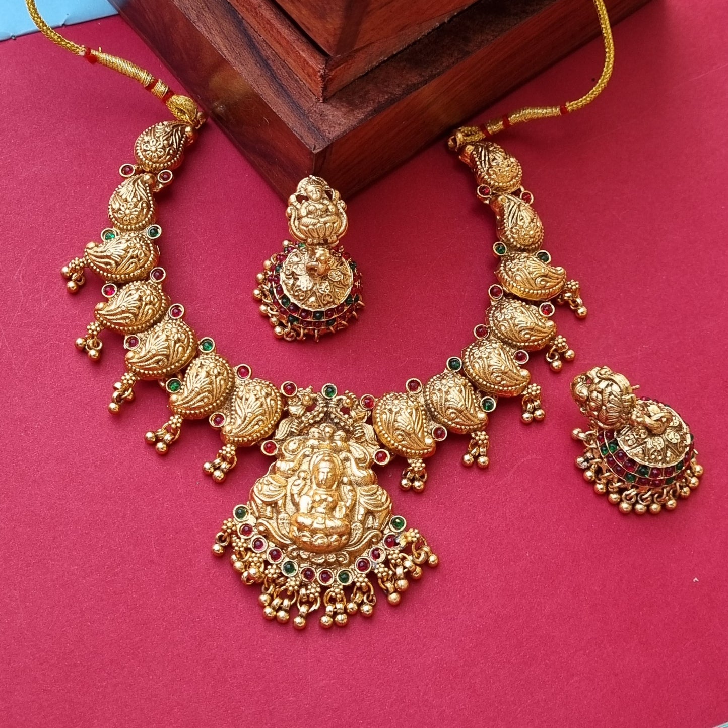 Laxmi Gold Choker Set- Temple Jewellery