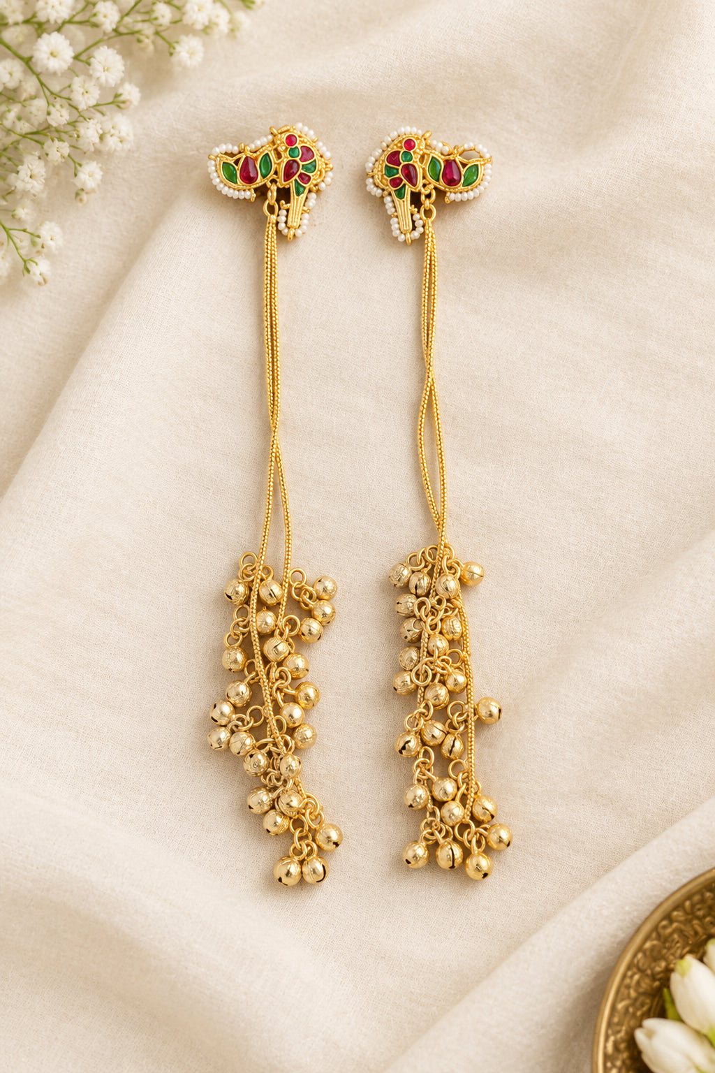 Golden Kashmiri Earrings