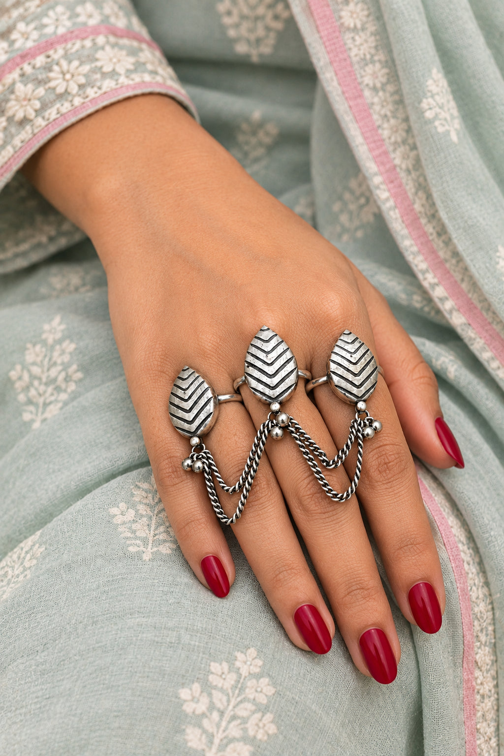 3 finger Brass Ring