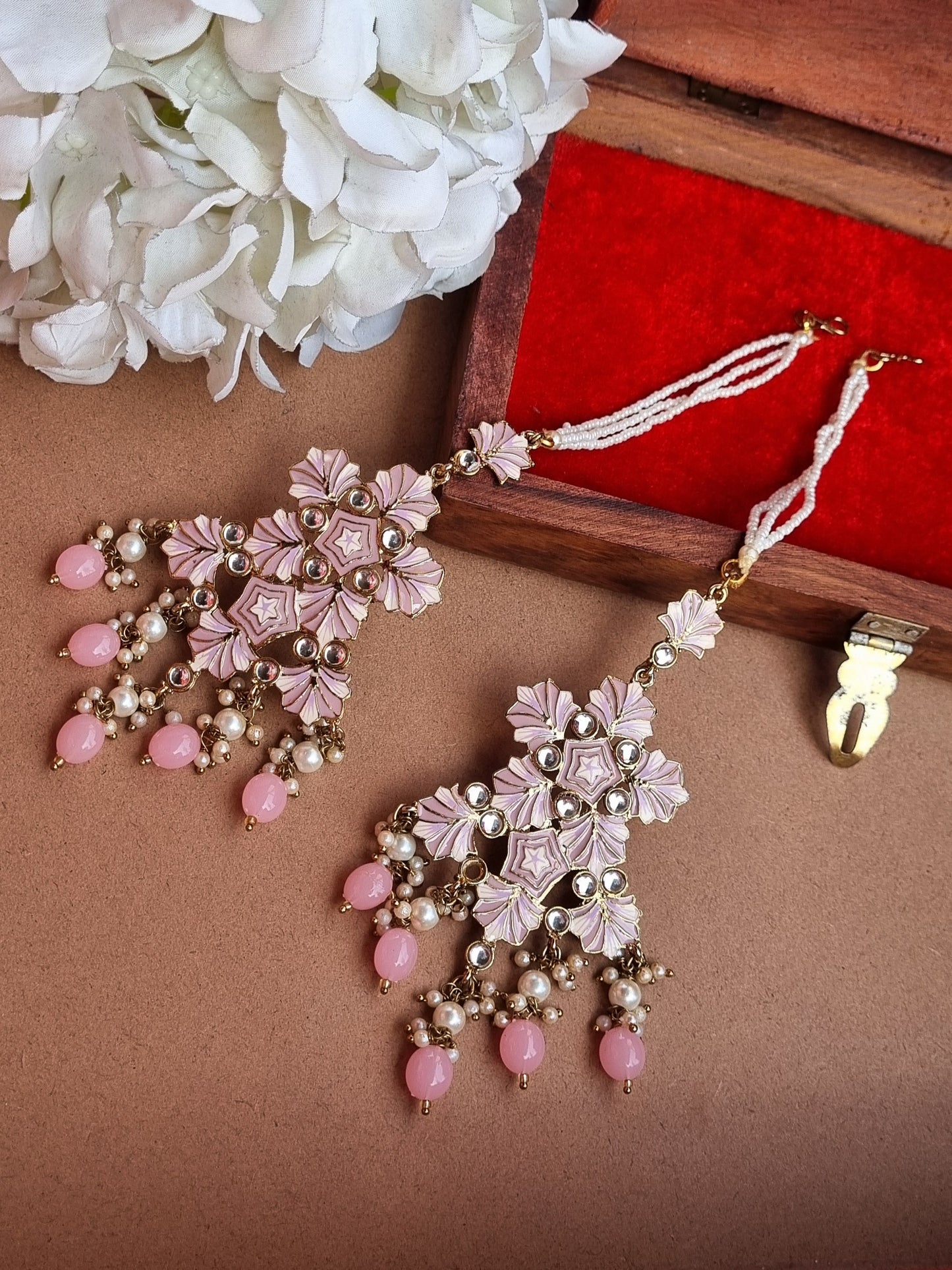 Libas Chandbalis with Extension- Baby Pink