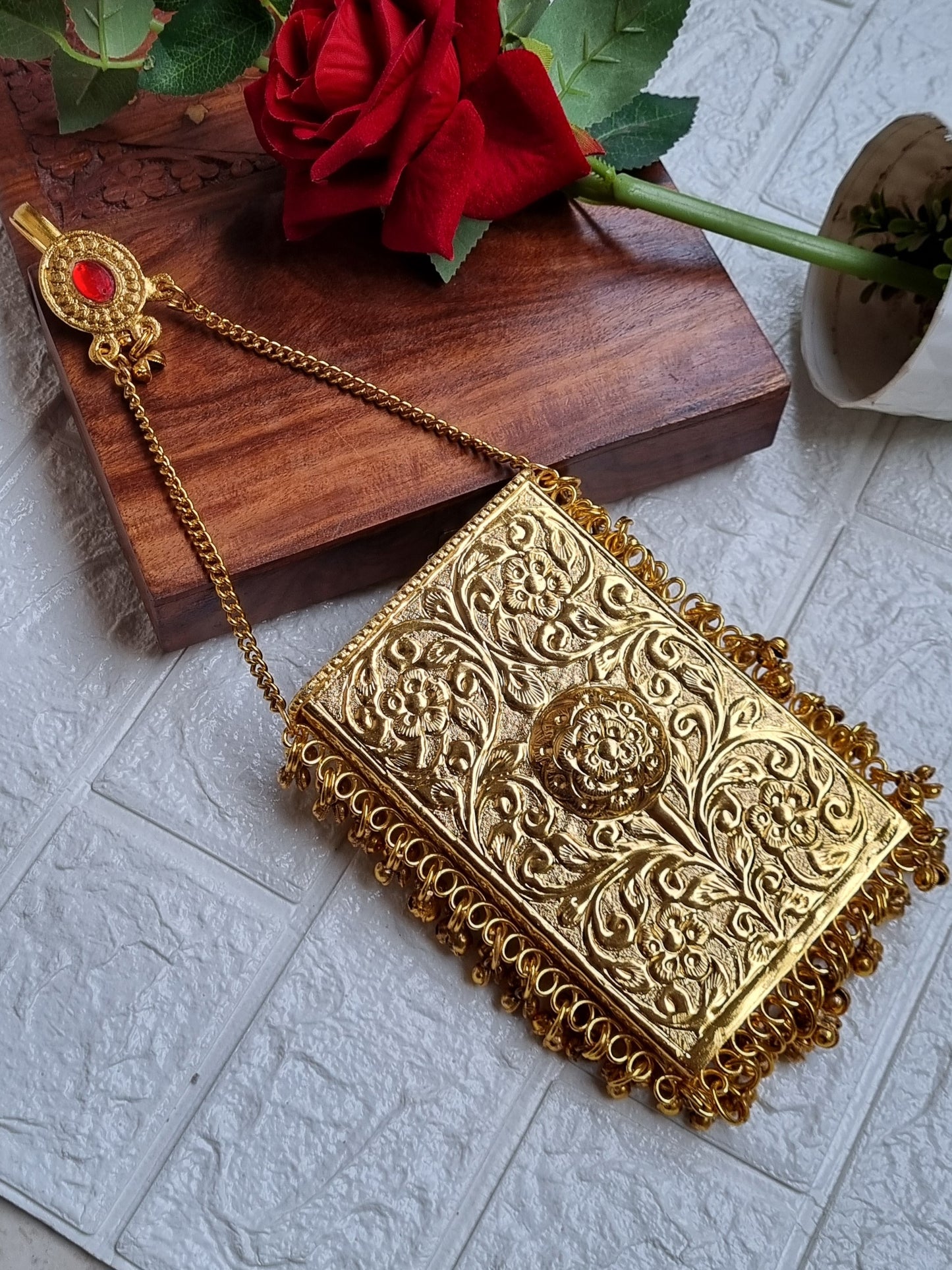 Golden Mobile Batua- Brass