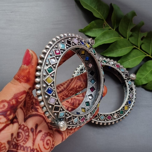 Multi stone Brass Kada- single