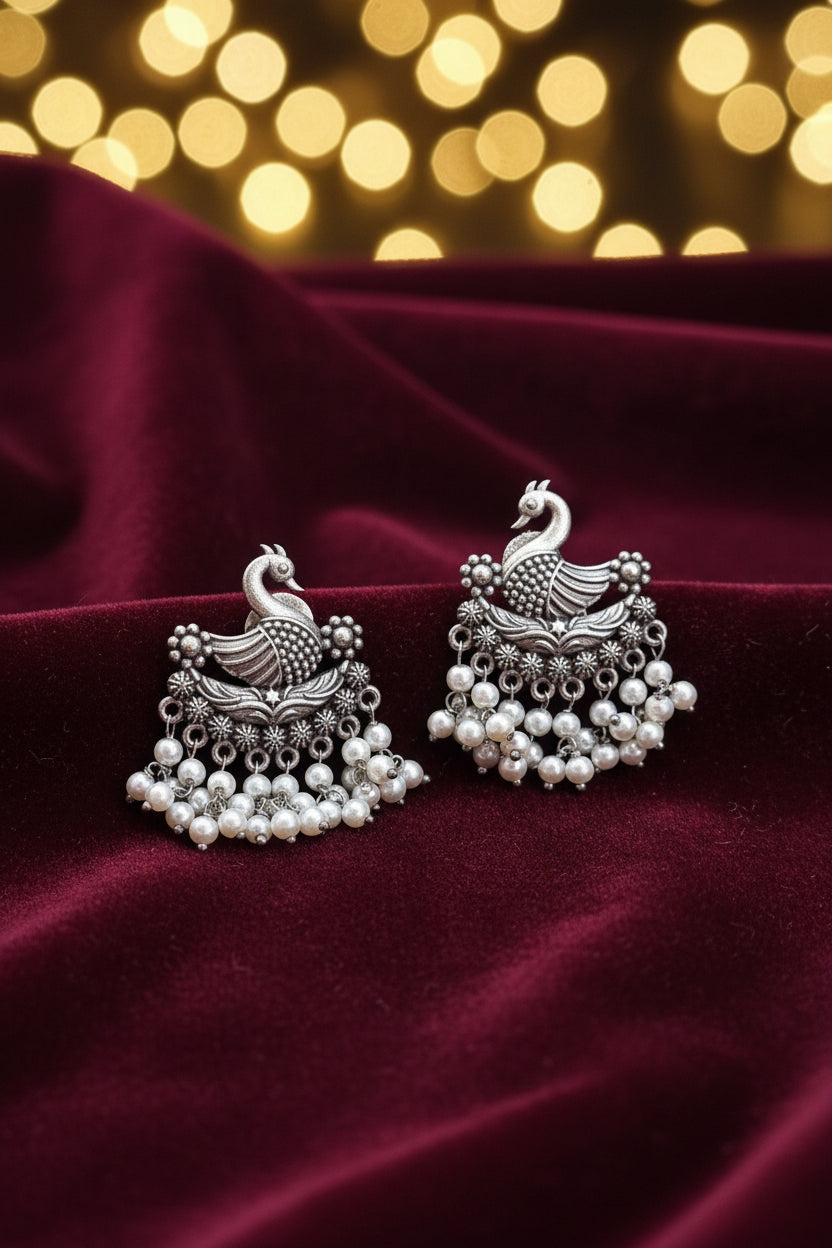 Peacock Brass earrings
