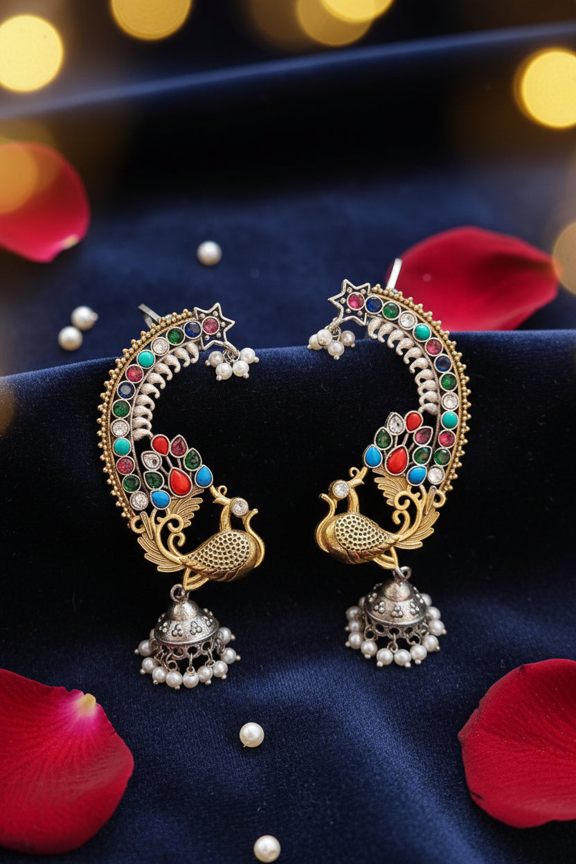 Peacock dual tone Earcuff
