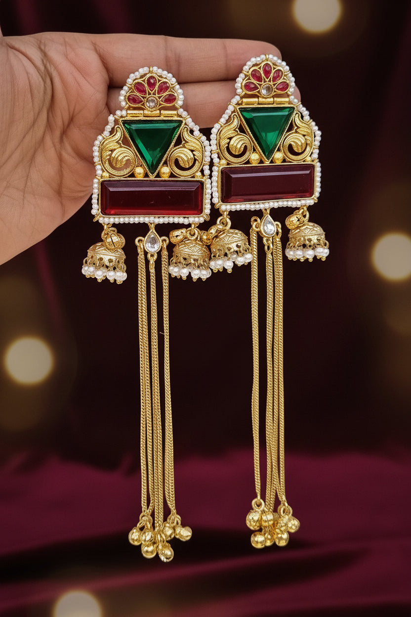 Golden Kashmiri Earrings