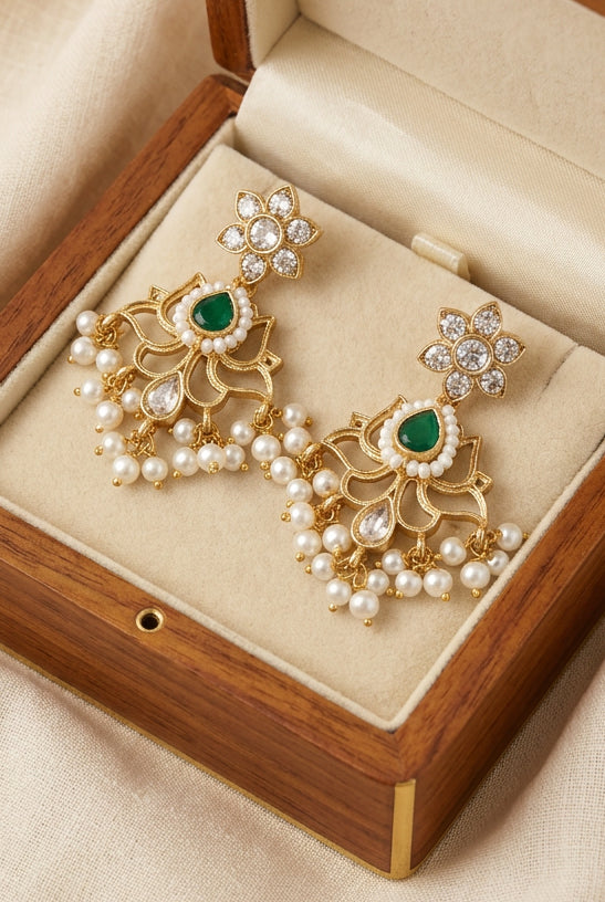 Pachi Kundan Fusion Hasli Set