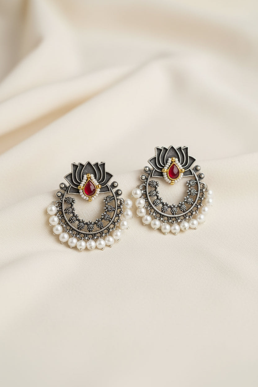 Pachi Lotus Brass Earrings