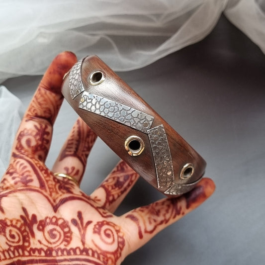 Broad Wooden Bangle- single