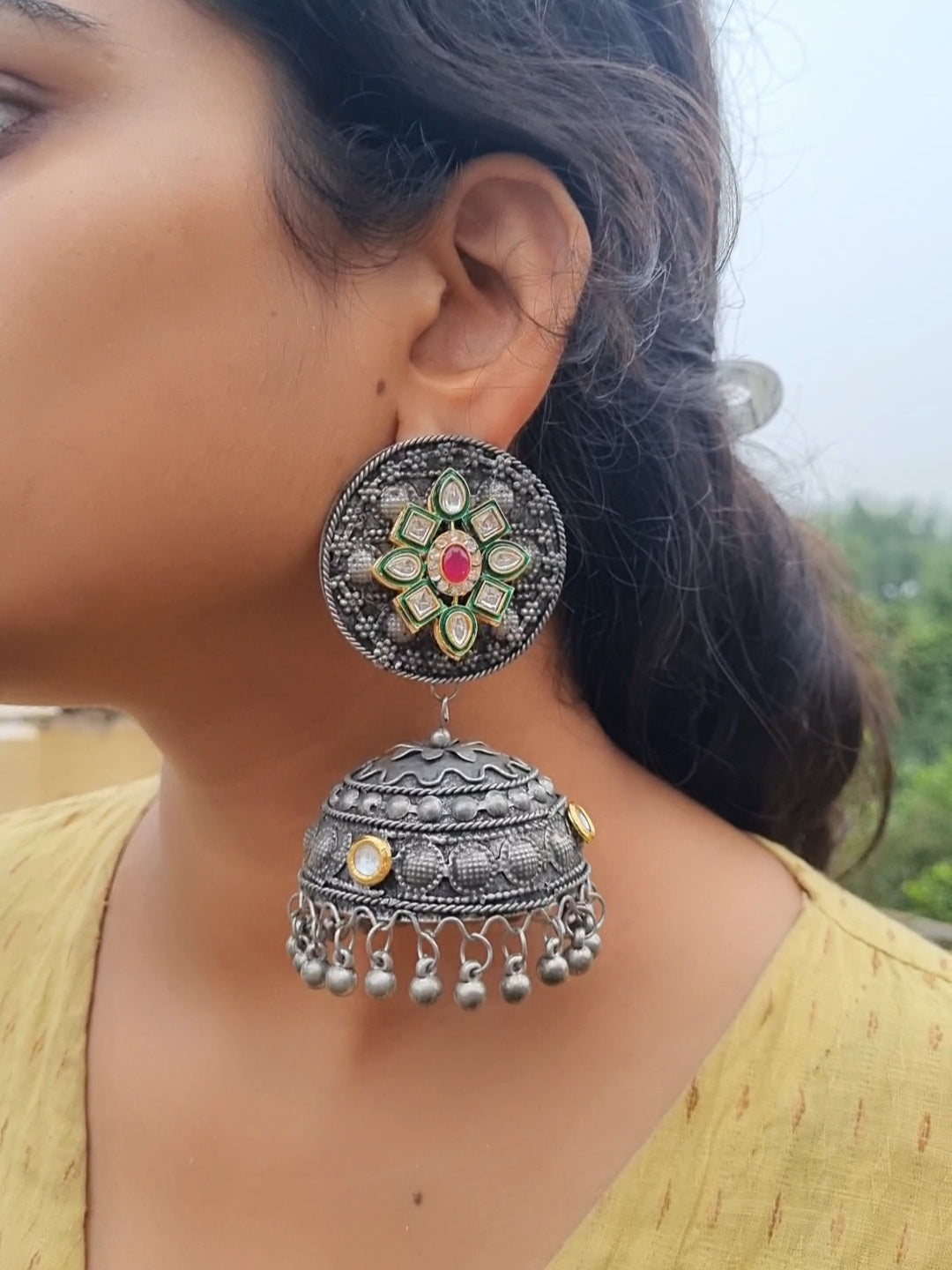 Fusion Oxidised Jhumka
