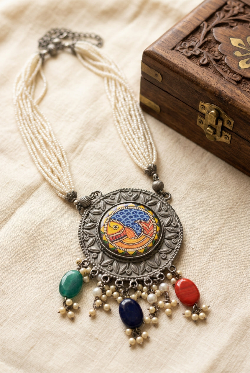 Long Necklace Set- Oxidised