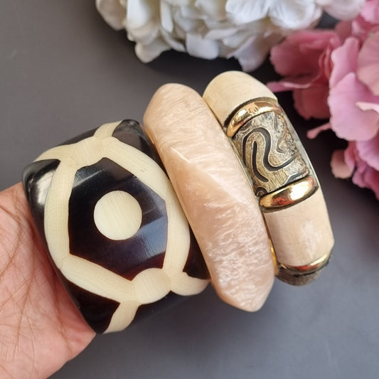 Set of 3- Resin Bangles stack