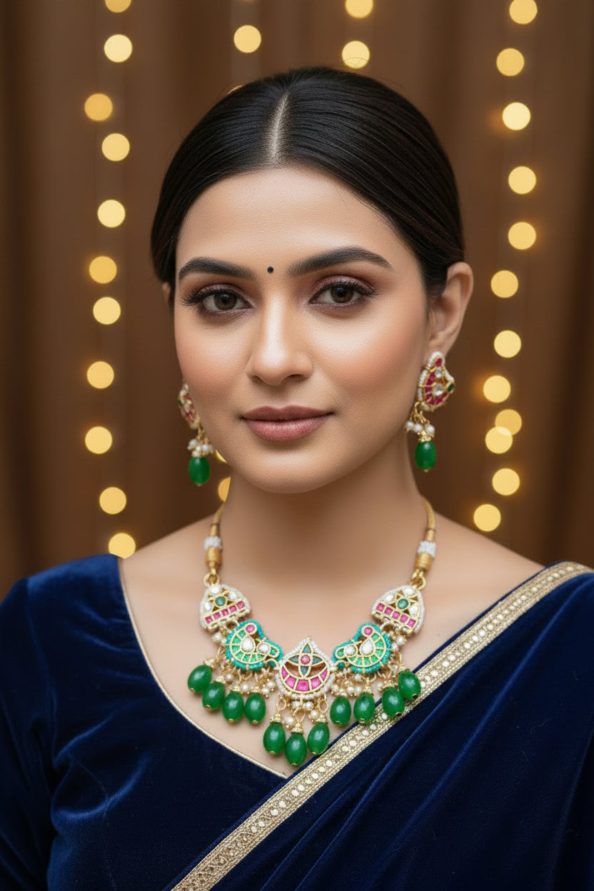 Sanjana Pachi Kundan Choker Set