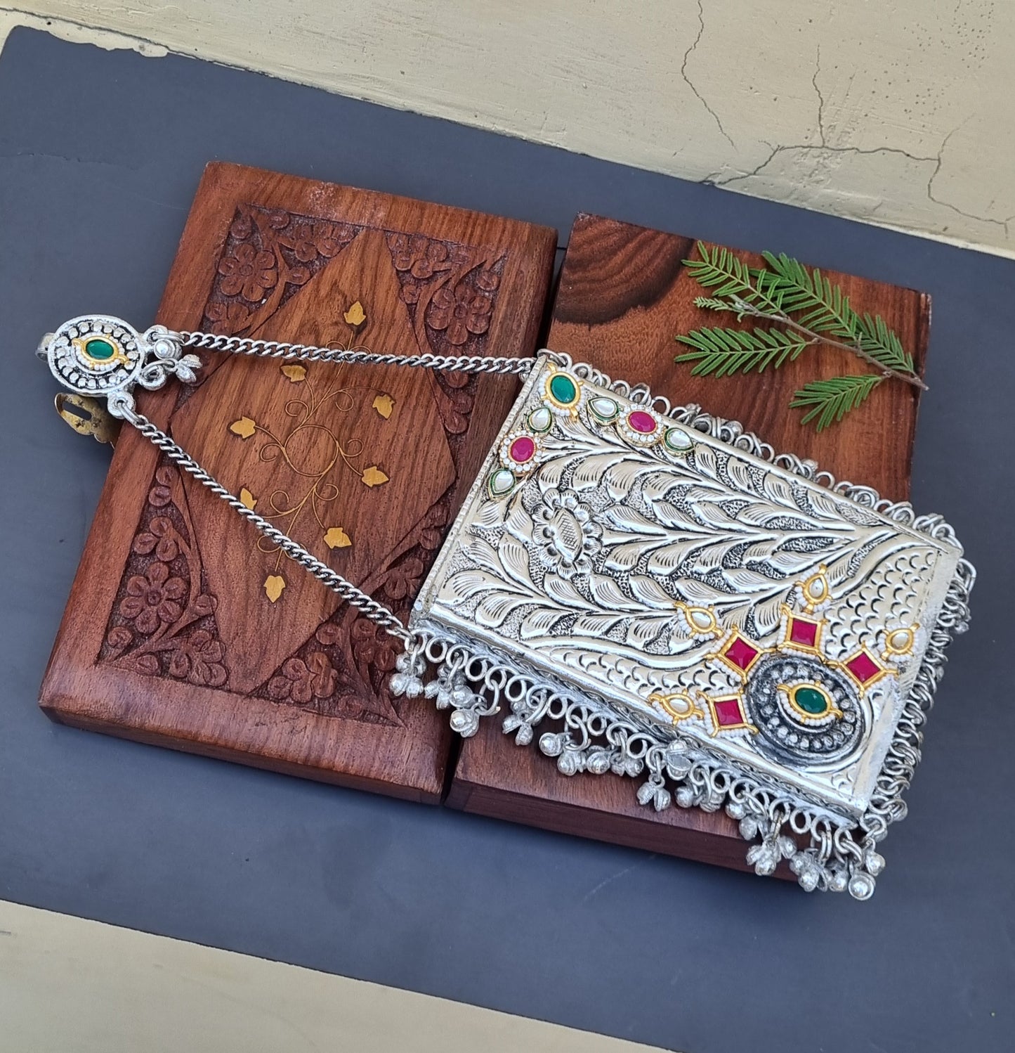 Rajwada Chandi Mobile Batua- Brass