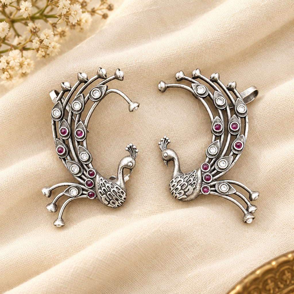 Peacock Brass Earcuff