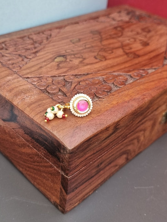 Golden Maharashtraian Nosepin- Non piercing