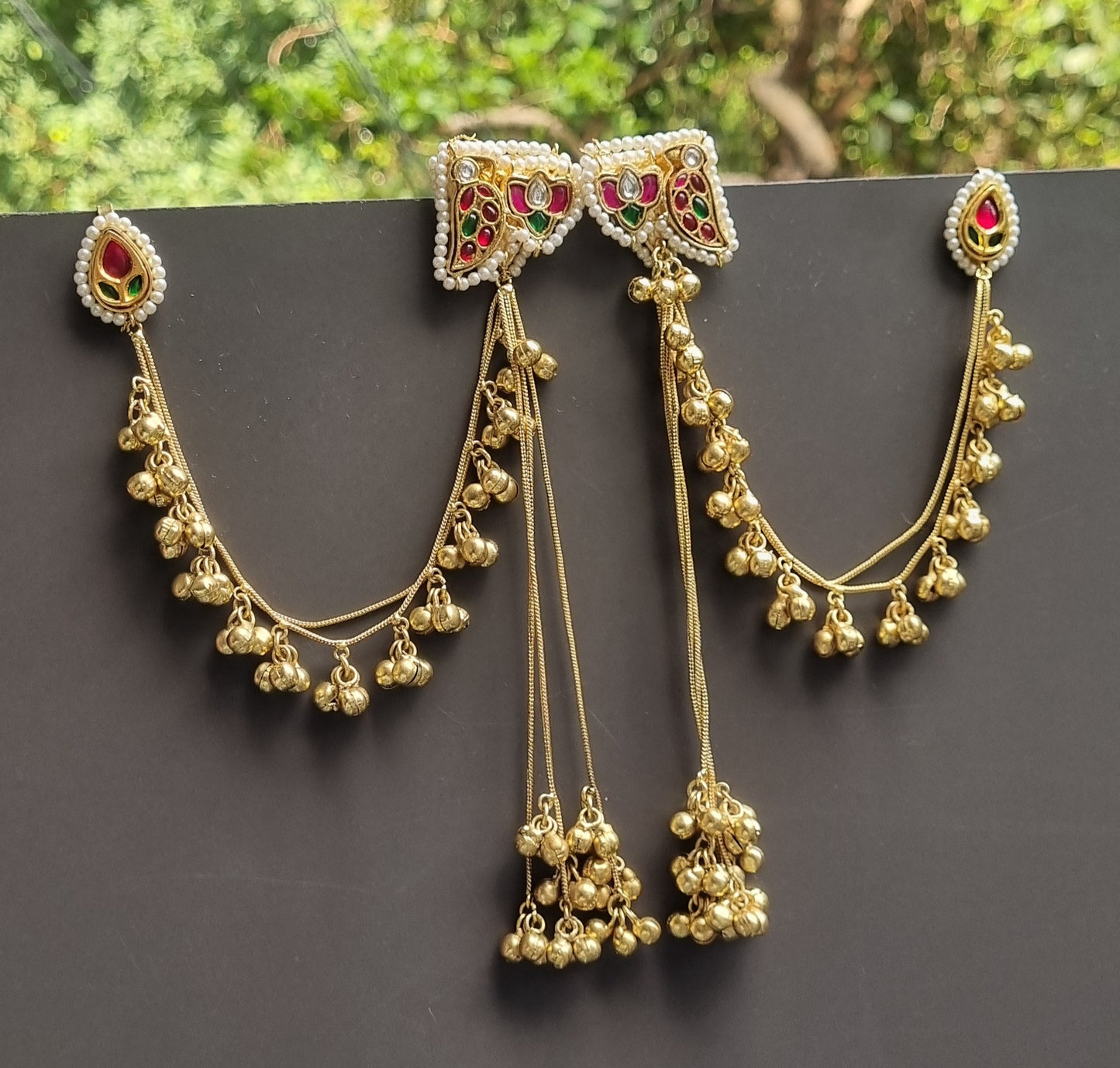Pachi Golden Kashmiri Earrings