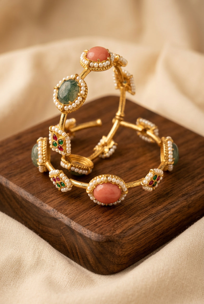 Pachi Kundan Bracelet/ Handcuff -Pair