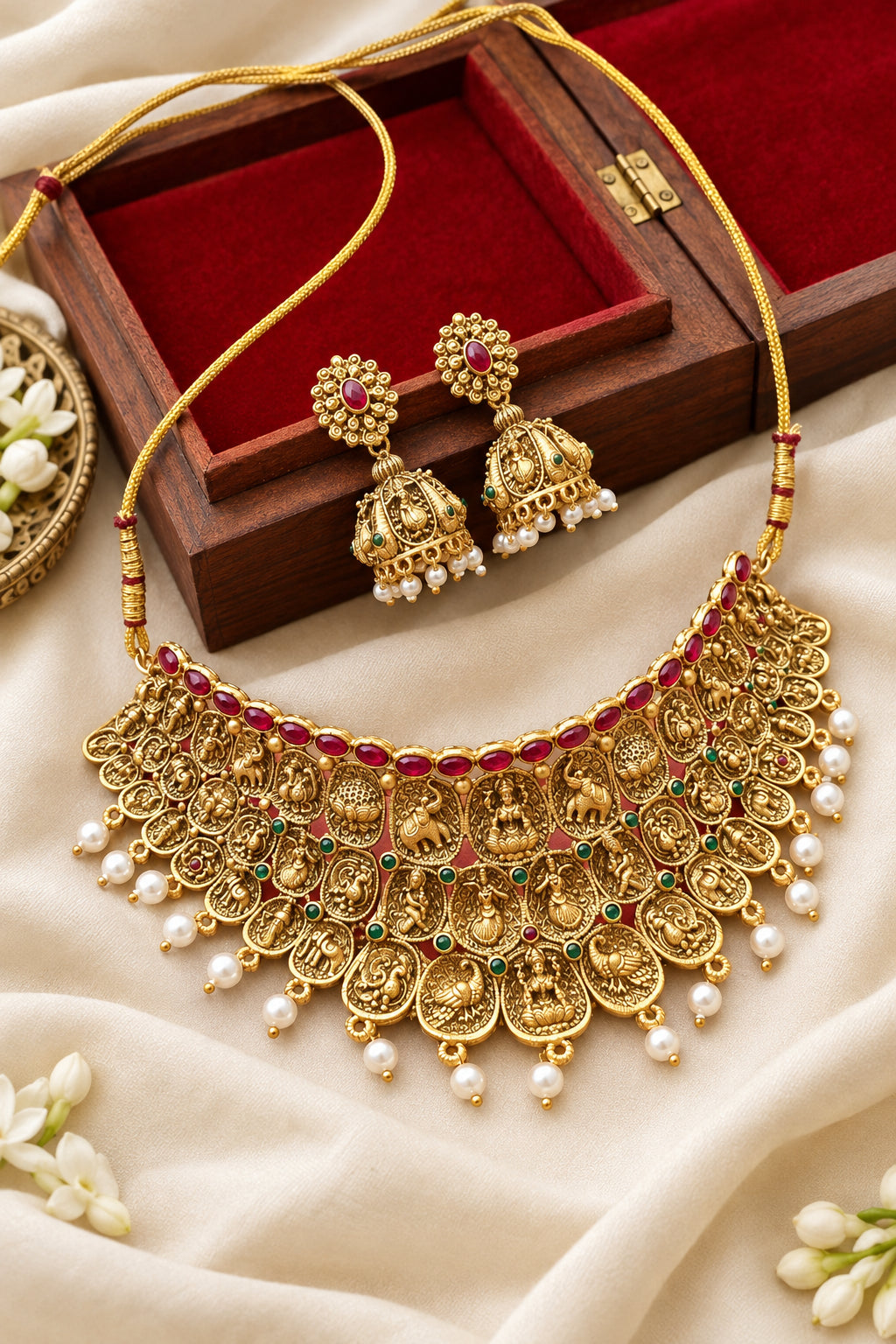 Laxmi Gold Choker Set- Temple Jewellery