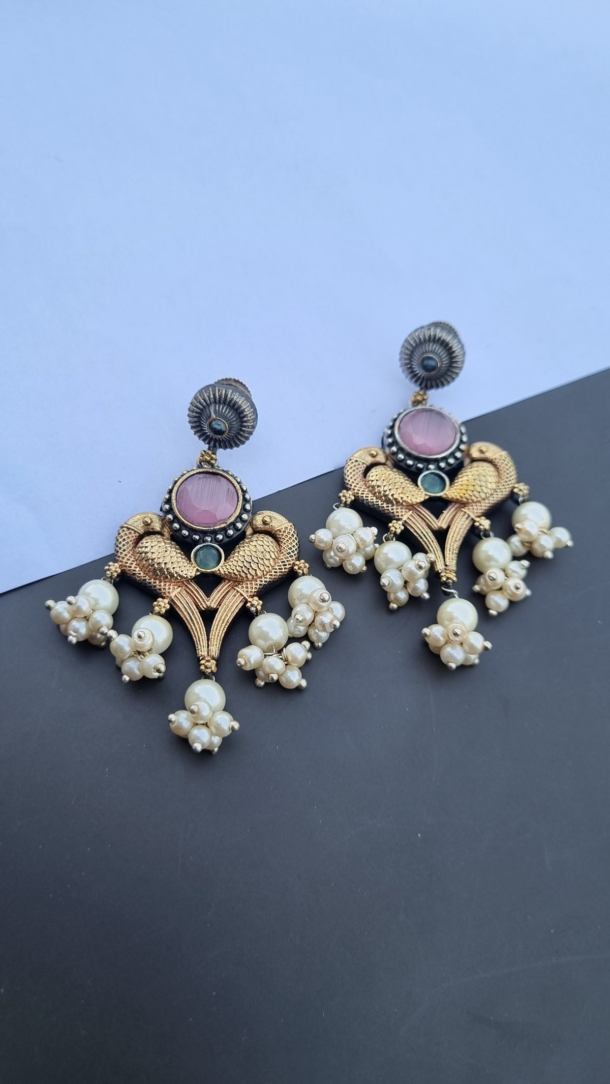 Dual tone earrings