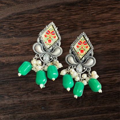 Rangoli Picture earrings