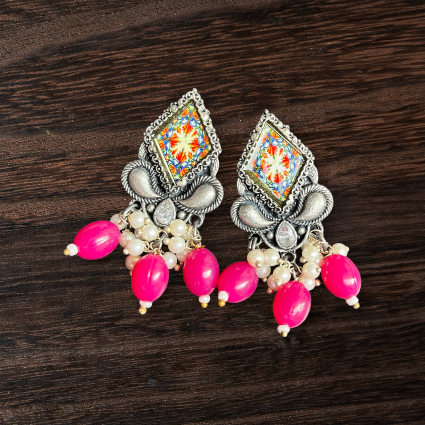 Rangoli Picture earrings