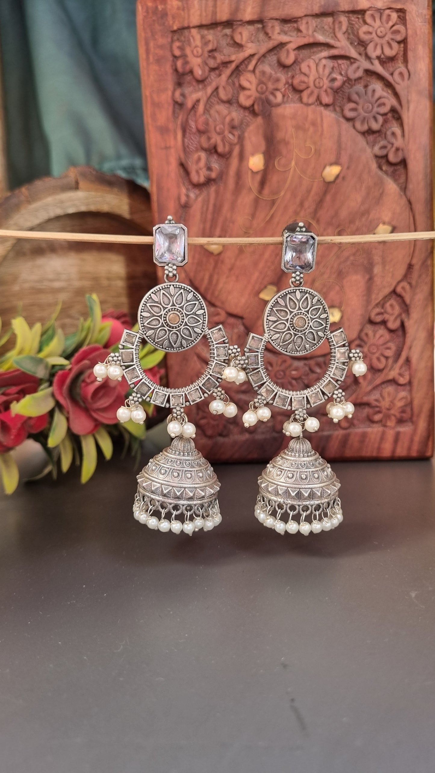 Kriti Brass Jhumka - Bahara Collection