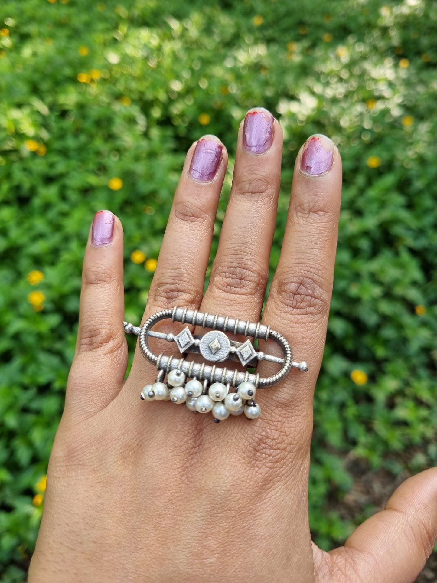 Pearl Brass Ring