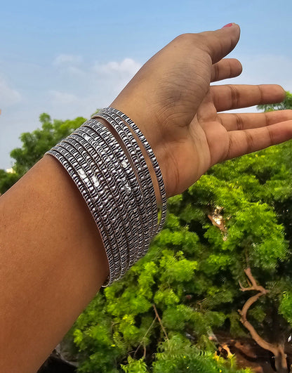 12 Oxidised bangles set