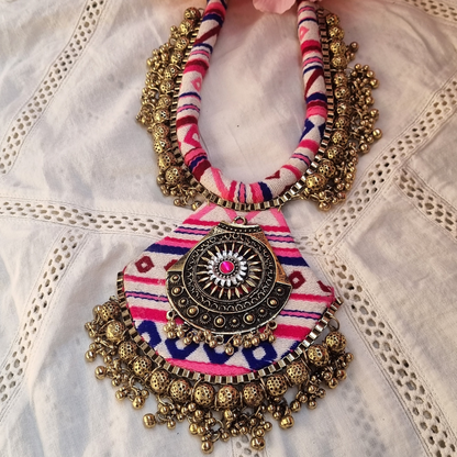 Golden Fabric Necklace