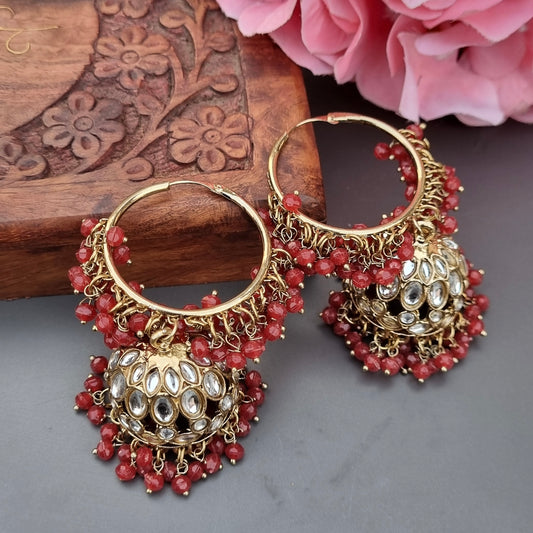 Jhumka - red color