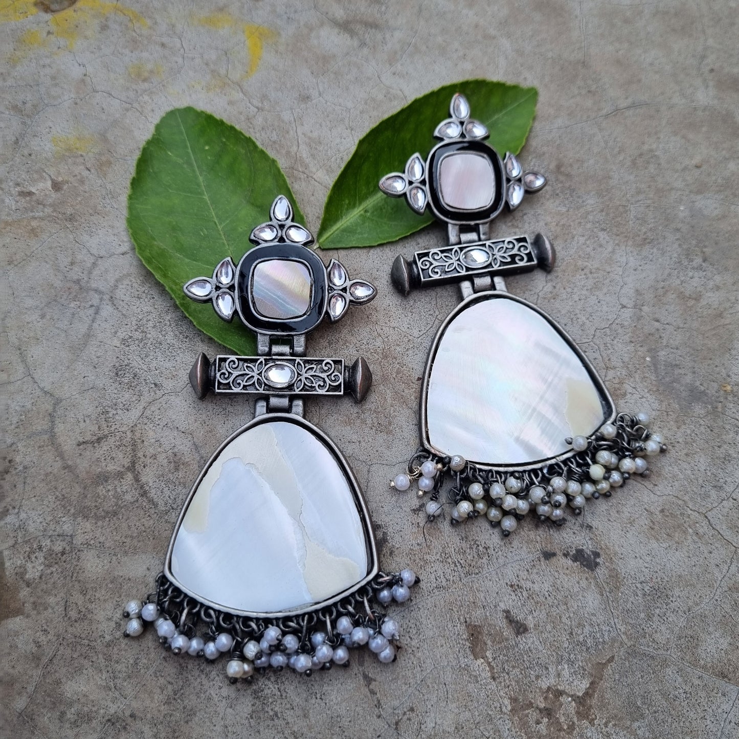 White stone Earrings