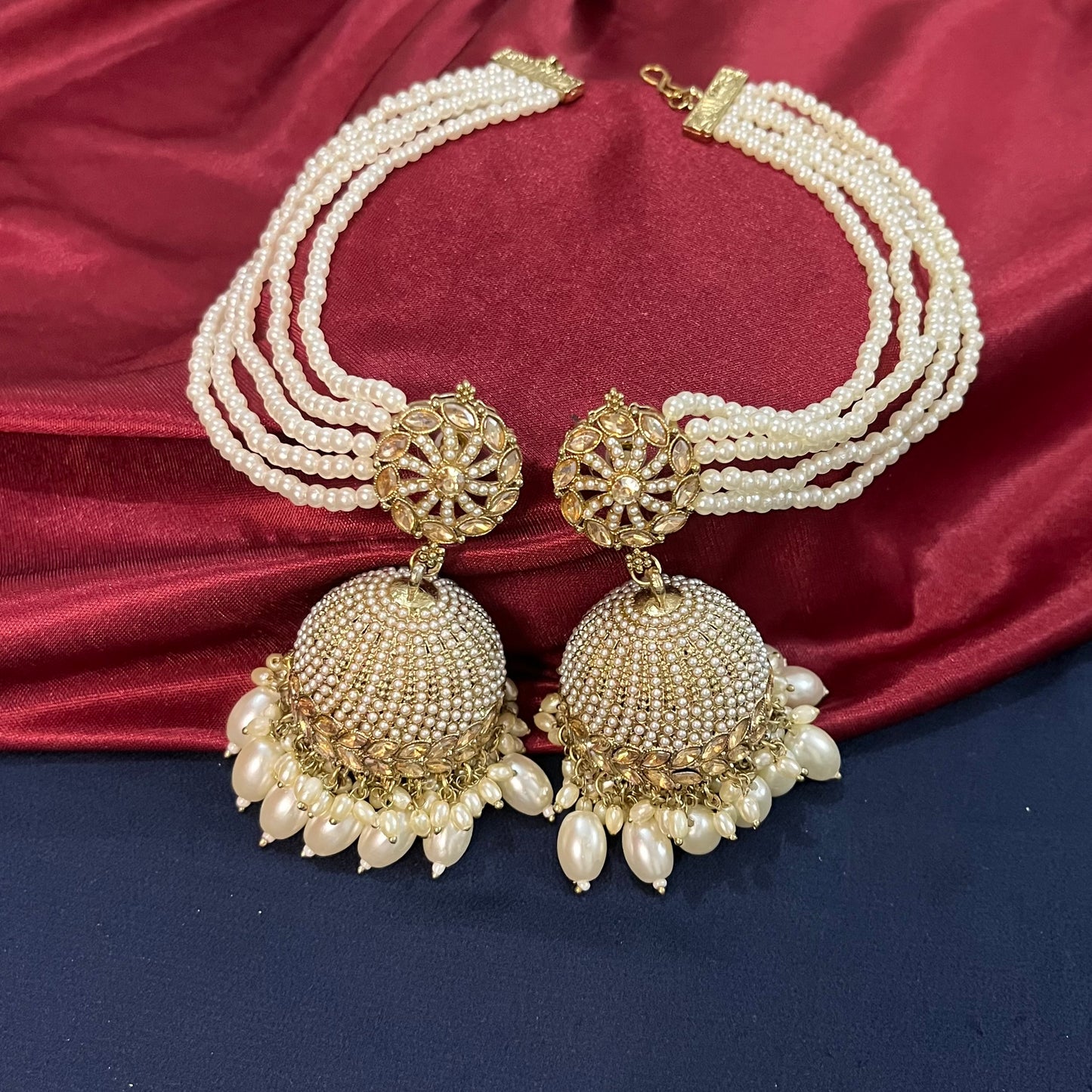 White Extension jhumka