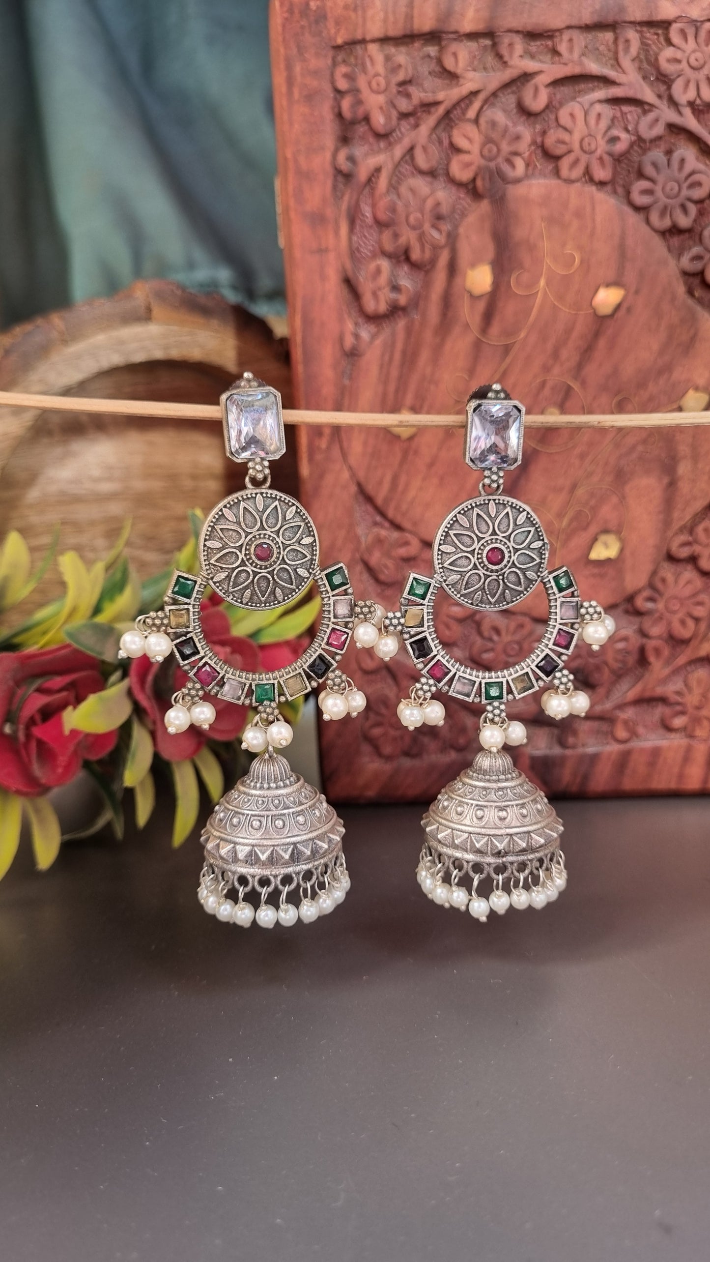 Kriti Brass Jhumka - Bahara Collection