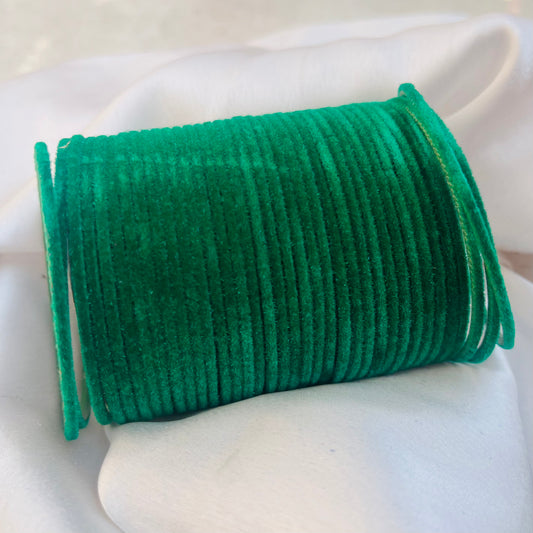 Dark Green Velvet Bangles