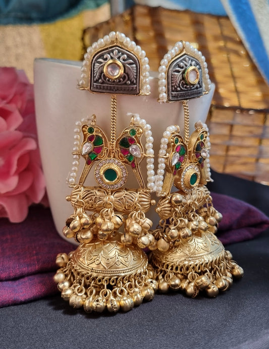 Vidya Golden statement jhumka