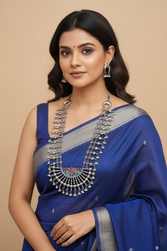 Maharani Necklace Set- Oxidised