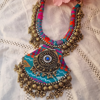 Golden Fabric Necklace