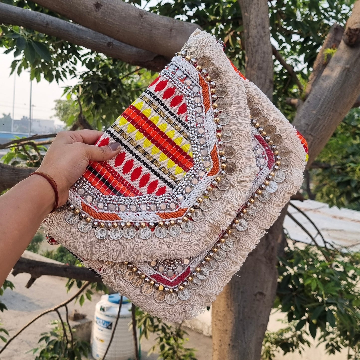 Red Yellow Boho Bag