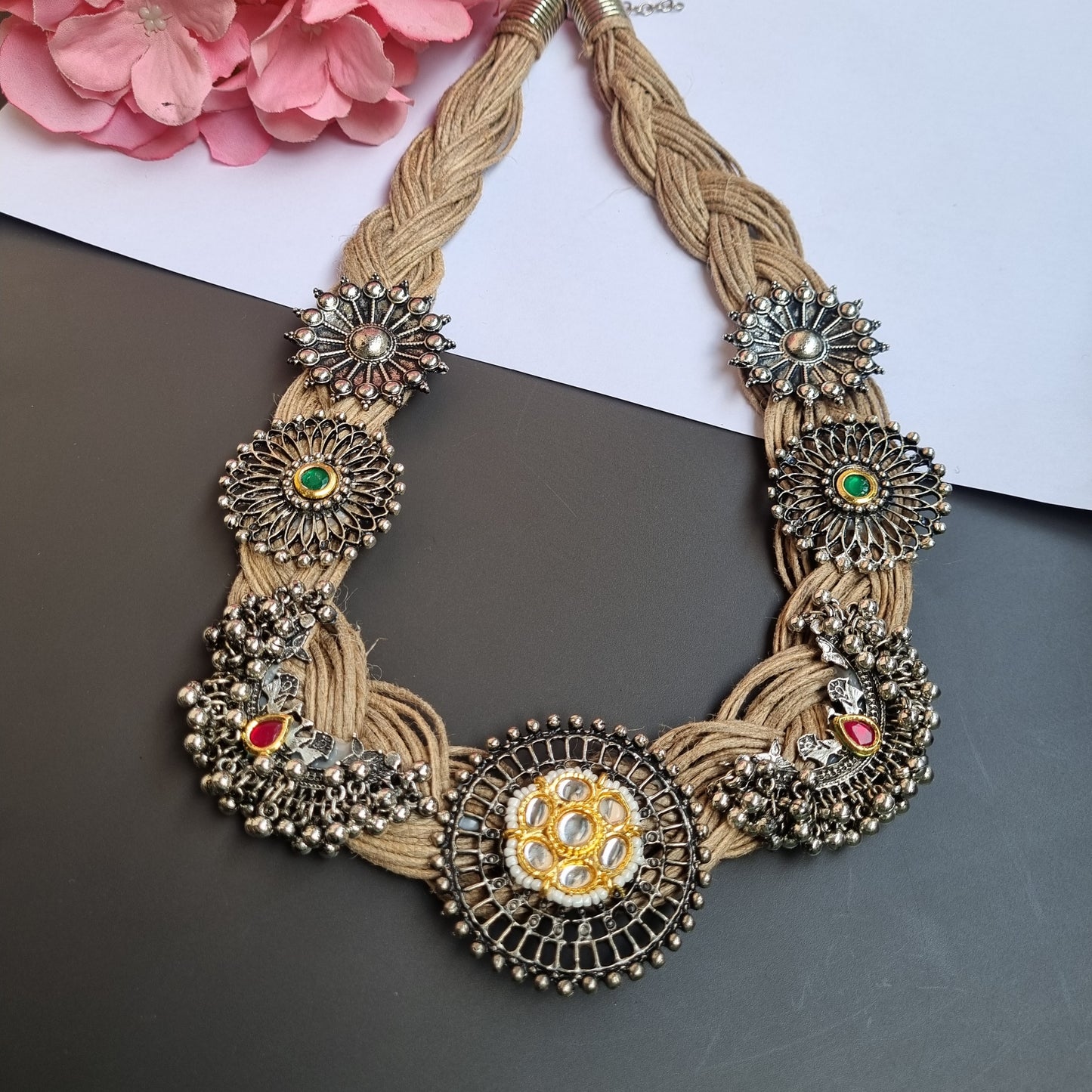 Beige Jute Necklace