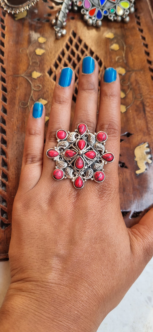 Stone oxidised Ring