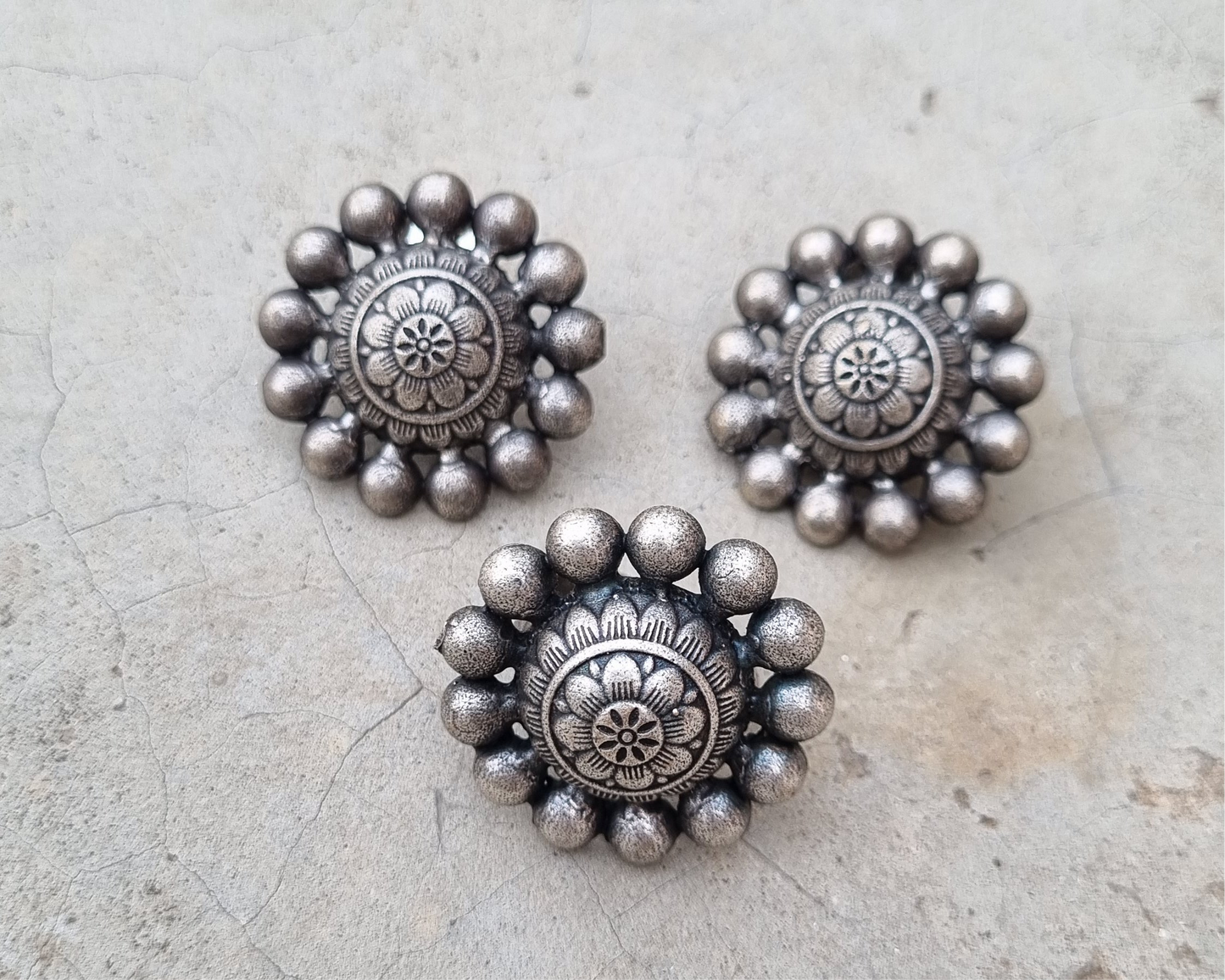 Surajmukhi Brass earrings and ring combo