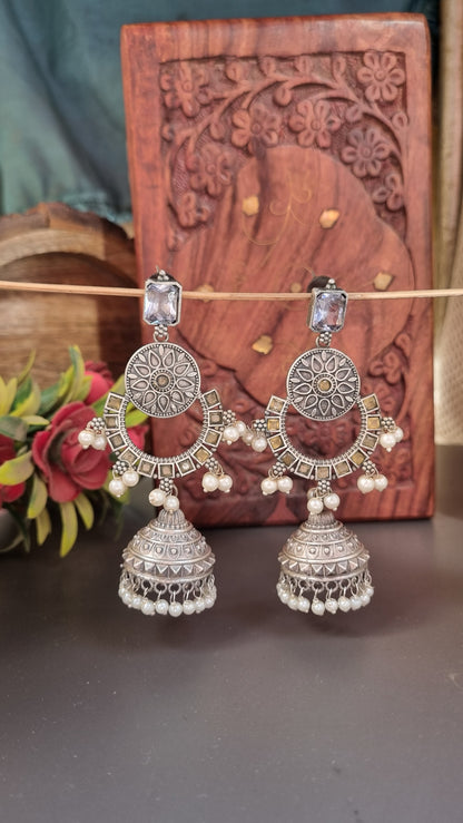 Kriti Brass Jhumka - Bahara Collection