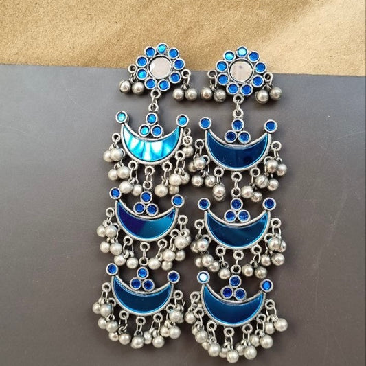 Glass Oxidised Earrings