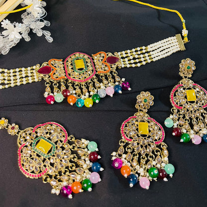 Afreen necklace set - Pakistani trend- kundan necklace