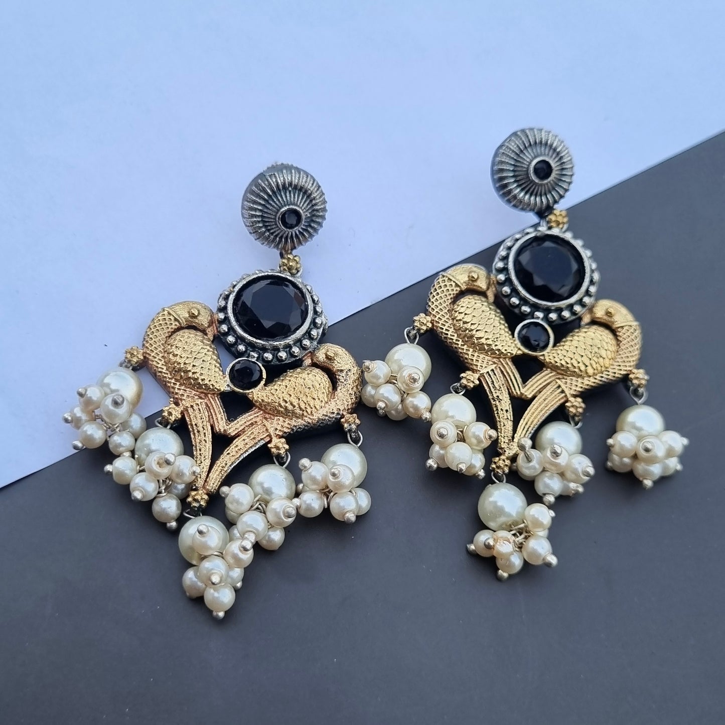 Dual tone earrings