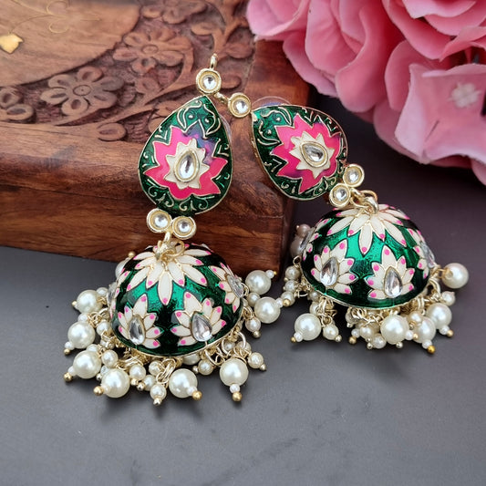 Jhumka - green color