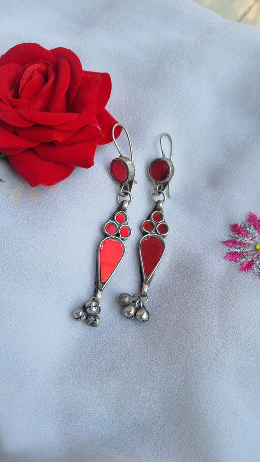 Glass Brass Earrings