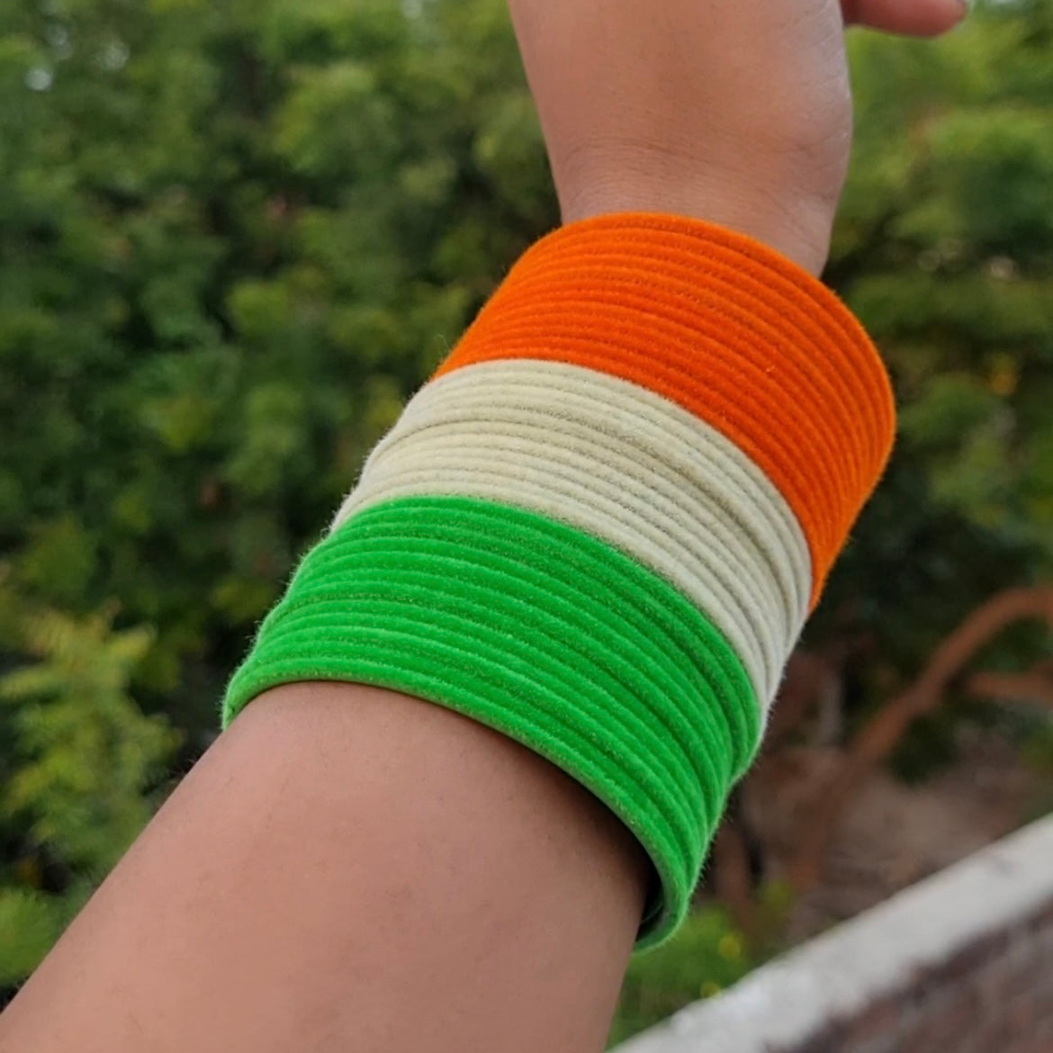 Tricolor Velvet Bangles for independent day