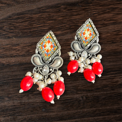 Rangoli Picture earrings